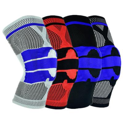 China Fitness Equipment 3D Silicone Grip Knee Brace Spring Stabilizers Breathable Anti-Slip Knee Pads For Artritis Sports for sale