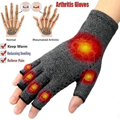 China Hot Selling Amazon Gray Therapy Fingerless Hand Compression Arthritis Therapy Arthritis Gloves for sale