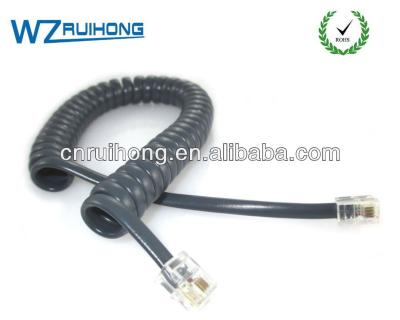 China Expandable Braid PVC Braid Handset Telephone 4 Conductor Wire Rope Cord for sale