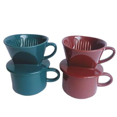 China Sustainable Porous Ceramic Coffee S/2 Spout Filter Cup for sale