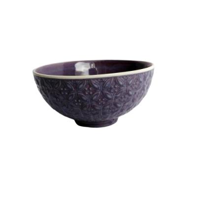 China 2020 Fair Viable Canton Ceramic Bowl Set Colored Flower Relief Fruit Bowl Protection Printing Ceramic Bowl For Wholesale for sale