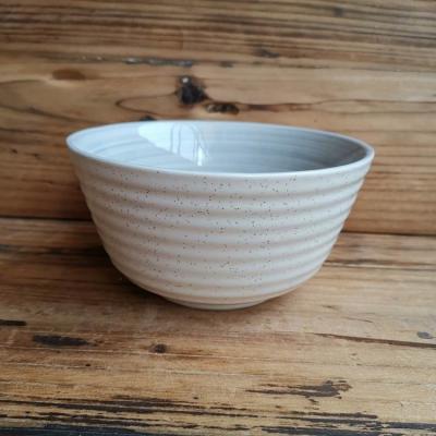 China Factory Supply Disposable Bowl Noodle Salad Stoneware Round Ceramic Dinner Beware Porcelain Stackable Bowl for sale