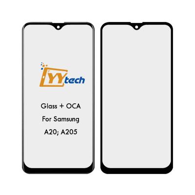 China YYtech A20 Glass For Samsung Galaxy A20 A205 Front Touch Screen Lens Glass LCD Display With OCA Glue Replacement 6.4 inch for sale