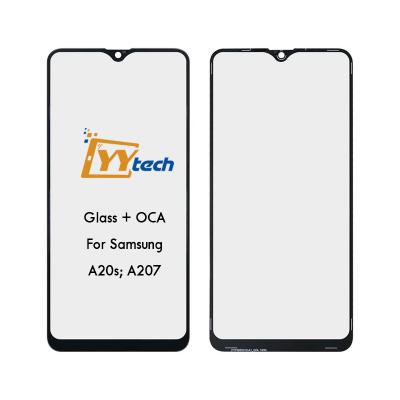 China YYtech A20s Front Glass Lens with OCA Glue for Samsung Galaxy A20S 6.5 inch Black Screen Touch Screen Outer Glass Replacement for sale