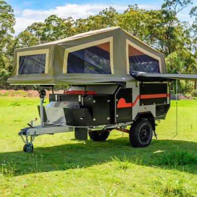 China New Travel Trailer Design Off Road Stunning RV Forwarder Folding Tiny Camper Trailer With Kitchen for sale