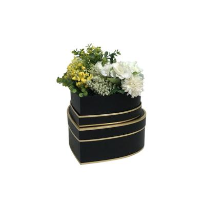 China Recyclable Heart Set 2 Gift Box Flower Gift Box Simple Hand Gift Box for sale