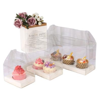 China Gift & Craft Transparent Portable Cup Cupcake Box Heightened Dessert Packaging Box for sale