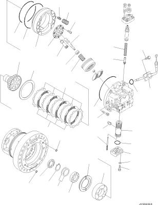 China 706-8F-01110 11Y-27-30301 Motor de viagem de escavadeira para Bulldozer Komatsu D31EX-22 D37PX-22 D39EX-22 à venda