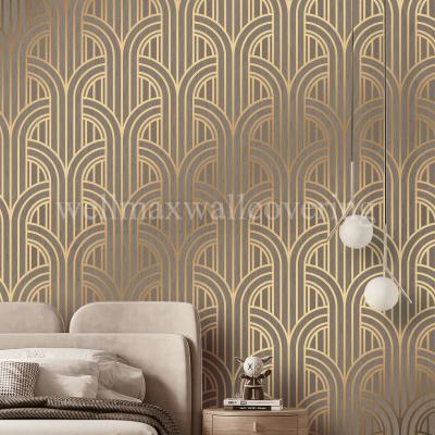 China Wallpaper GeometricDesign Breathing Metallic Wallpaper for sale