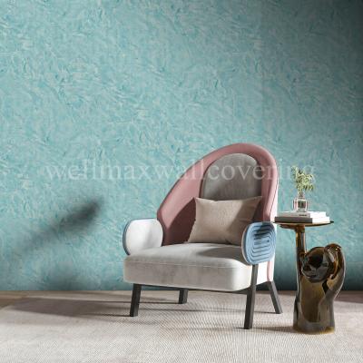 China 2021 Simple Crinkle Waterproof PVC Wallpaper Hotel Wallpaper Project Breathing Wallpaper for sale