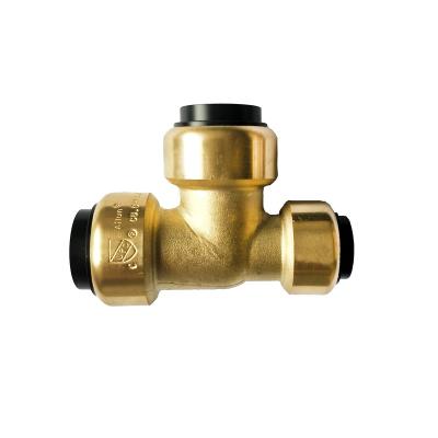 China Lead Free Brass Lead Free Brass Push To Quick Connect Fittings Reducing Tee for sale