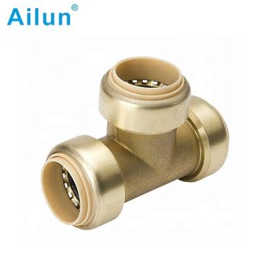 China C46500 Lead Free Brass Equal Push Fit Tee for sale