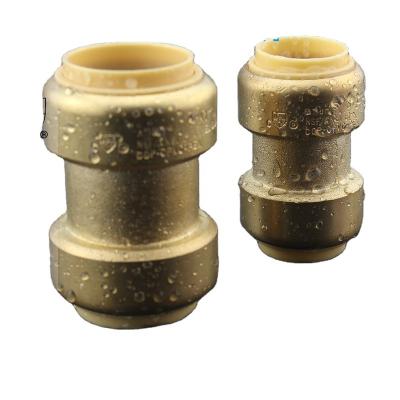 China Wholesale Lead Free Brass Compression Fitting Push Fit Brass Fitting Nipple Coupling Water Quick Fitting Fittings for sale