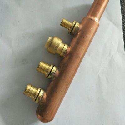 China 4-Port 4 Port Push Fit Brass Forged Closed Manifold for Water Supply Systems Using Copper, CTS CPVC and PEX for sale