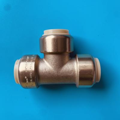 China Best Selling C46500 Lead-Free Brass Push To Connect Tee 3/8