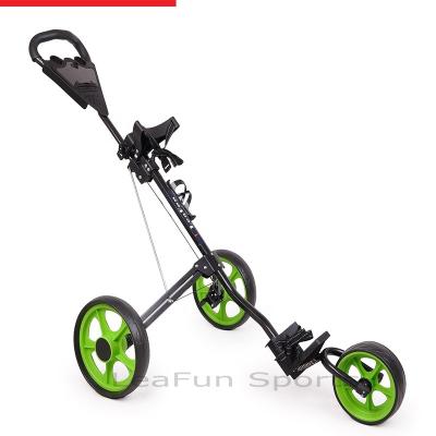 China Speedy Wheels For Ease Of Storage Push Golf Cart With Lightweight And Sturdy Foot Brake With Drink Holder P7 for sale