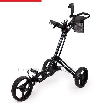 China One Touch Easy Fold Down Manual Golf Cart with Foot Brake Freewheel Multi Feature Score Card Holder P5 for sale