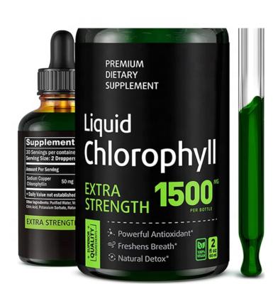 China Anti Aging Healthcare Liquid Chlorophyll Drops With Glass Bottle 30ml Private Label for sale