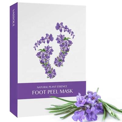 China Private Label Skin Revitalizer Foot Skin Care Exfoliating Moisturizing Natural Organic Lavender Foot Peeling Mask Box for sale