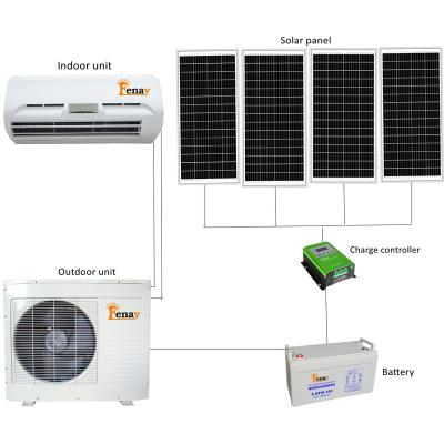 China Hotel/Household/Home 48V 9000BTU -24000BTU Full Solar Air Conditioner For Full Home Solar Powered Air Conditioner Minisplit DC for sale