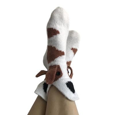 China Cotton Animal Pattern Lovely Socks Breathable Winter Women's Medium Tube Socks for sale