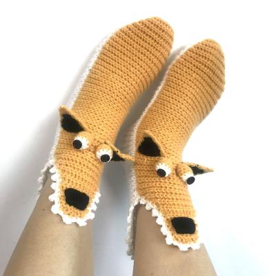 China Breathable Christmas Cartoon Knitted Socks Ice River Squirrel Warm Home Floor Socks Medium Tube Wool Socks for sale