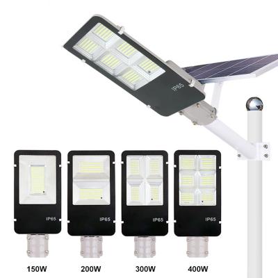 China Garden Aluminum 150w 200w 300w 400w outdoor all in one solar powered street light lamp waterproof for sale