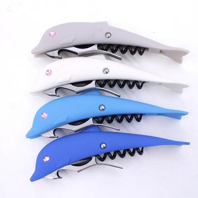 中国 China Instruments Stainless Steel Dolphin Wine Bottle Opener Creative Multifunctional Wine Beer Opener Knife 販売のため