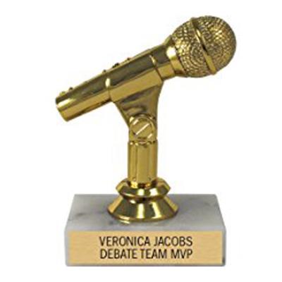 China Europe Microphone Activity Metal Trophy for sale