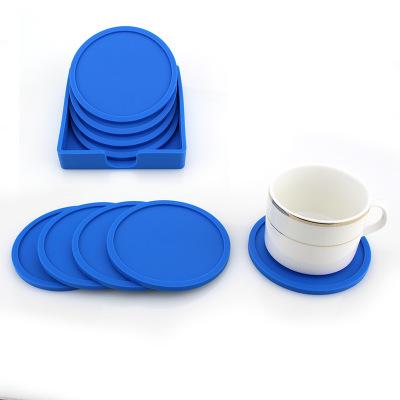 China Durable Tabletop Pad Silicone Drink Coasters With Stand Set en venta