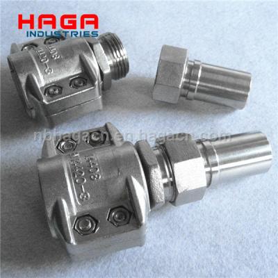 China Pipe Clamp Stainless Steel DIN 2817 Safety Coupling Flange With Male Female Pipe Tail for sale