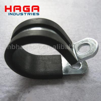 China DIN3016 Black Rubber Metal Pipe Clamps Round for sale