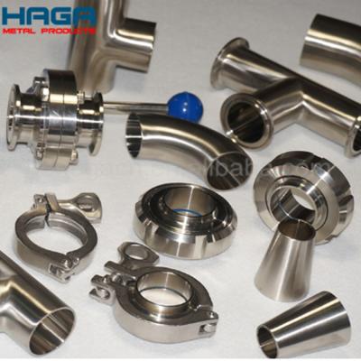 China Stainless steel sanitary pipe fitting for the equal of the food industry. for sale