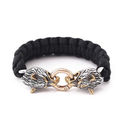 China Viking Jewelry Bracelet Nordic Mythology Stainless Direct Factory Price Steel Norse Paracord and Wolf Bracelet Viking Bracelet Supplies for sale