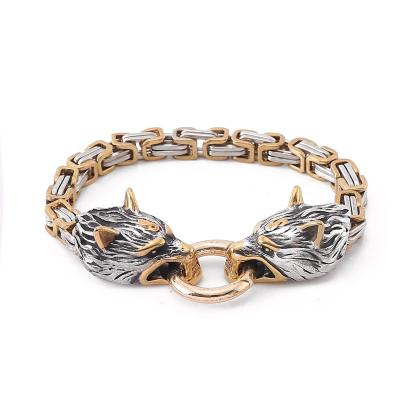 China Viking Jewelry Stainless Steel Wolf Norse Mythology Norse Jewelry Norse Kings Chain Bracelet Viking Bracelet For Sale for sale