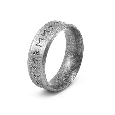 China Stainless Steel Rune Ring Thin Viking Jewelry Factory Low Price Norse Jewelry Norse Culture Ring Professional Jewelry Pagan Lady Ring Viking for sale