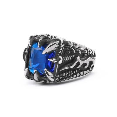 China Norse Jewelry Chunky Stainless Steel Wolf Paw Ring With Central Stone Norse myth jewelry Very well made ring for sale