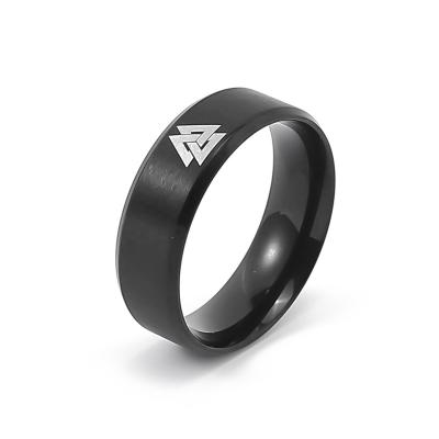 China Black Color Steel Valknut Ring Nice Simple Viking Ring from Viking Jewelry Men Rings Stainless from norse jewelry for sale