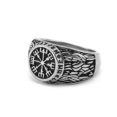 China Factory Big Ring Vegvisir With Runes Viking Jewelry Protection Ring Professional Good Quality Viking Norse Myth Jewelry Norse Jewelry for sale