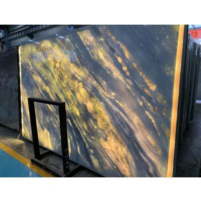 China Backlit Natural Backlit Sky Blue Marble Slab for sale