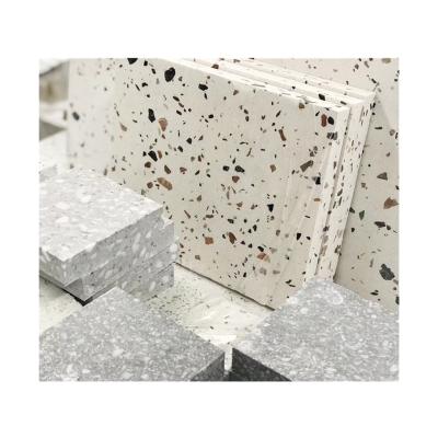 China Modern Polished White Orange Terrazzo Floor Slab for sale