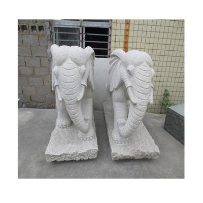 China Traditional marble statues hand carved elephants for sale