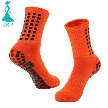 China 2021 Free Sample Sports Top Selling Custom Mens Crew Anti-Skid Football Socks Grip Sports Rubber Socks for sale