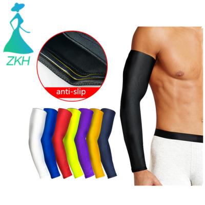 China Breathable Wholesale Spandex Sports Fitness Arm Compression Running Elbow Sleeves Brace for sale