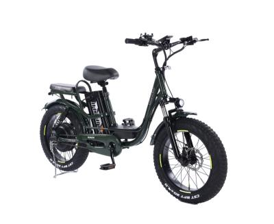 China Carbon Steel Well Made Electric Bicycle 2 Seat than Full Suspension Ebike 500W Long Range Fat Tire Electric City Bike for Snow and Beach for sale