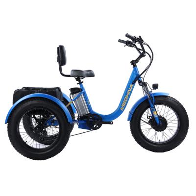 China Aluminum alloy high quality popular electric tricycle 3 wheel electric bicycle 48v 500w for sale