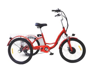 China 2022 New Model 24Inch Aluminum Alloy Three Wheel Electric Tricycle Battery Operated Universal Tricycle For Urban And City Use for sale