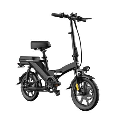 China High Grade Carbon Steel Factory Supply 14Inch Foldable Electric Bike 48V Folding Ebike Long Range Powerful Motor 2 Seats Electric Bicycle for sale