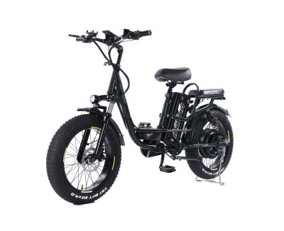 China Ebike 500W 24Ah 2 Seat Electric City Bike Carbon Steel New Arrival Fat Tire Electric Bicycle E Bike High Quality Electric Urban Full Suspension for sale