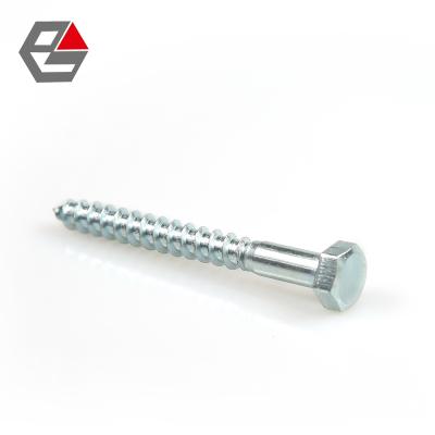 China HEX Galvanized Carbon Steel Hex Head Lag Screw Wooden Car Screw for sale